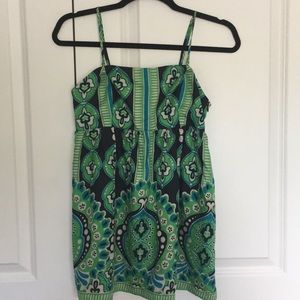 Banana Republic Green and Black Patterned Tank Top